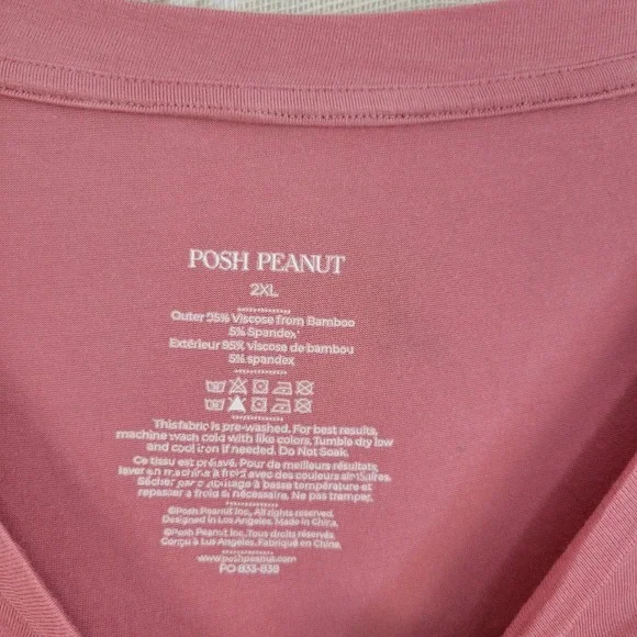 Posh Peanut Bamboo Pajamas Set Mauve Pink Size 2XL - Picture 3 of 9